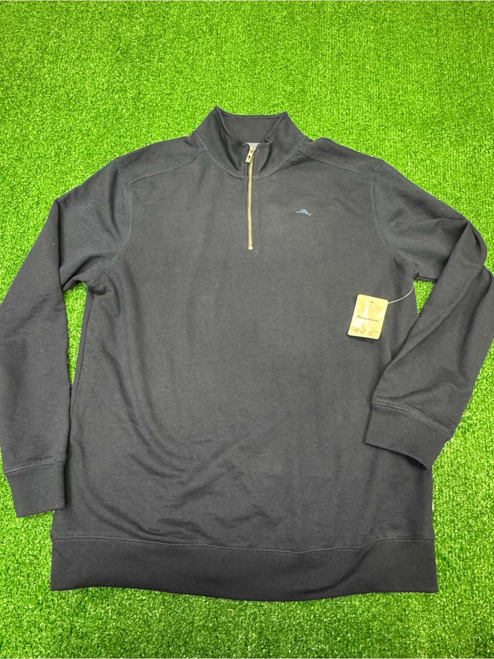 New Tommy Bahama Boy's 1/4 Zip Pullover Sweater Navy Blue Youth Size XL (18-20)